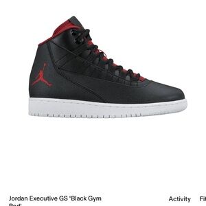 Jordan Executive GS Black Gym Red Men's Shoes size 10.5